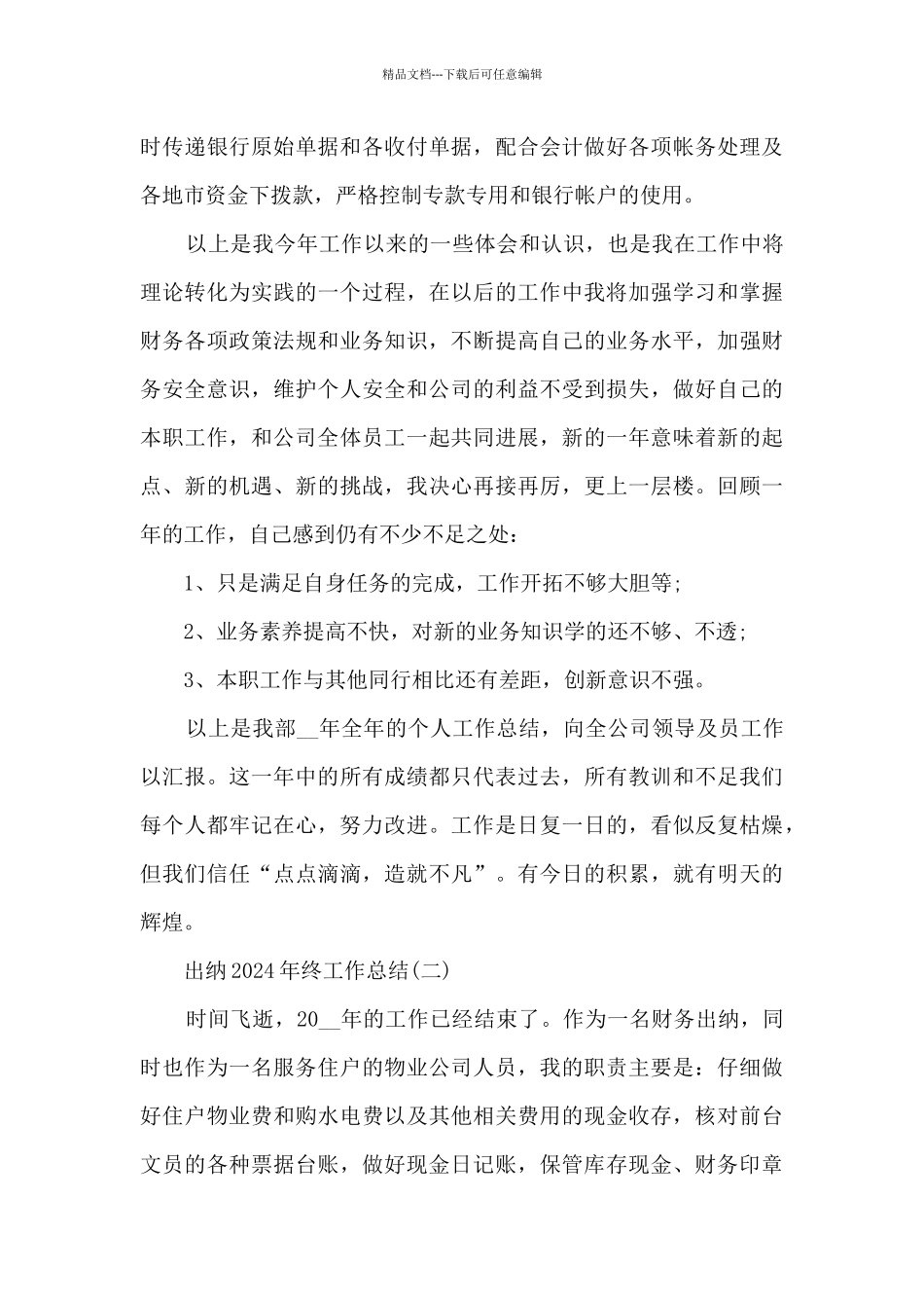 出纳2024年终工作总结7篇_第2页