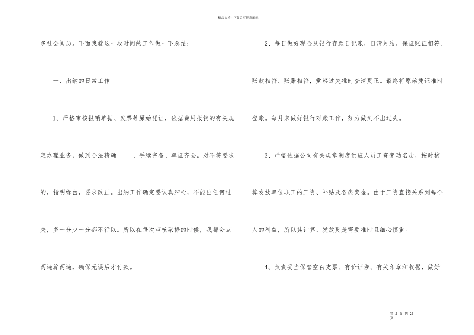 出纳个人工作总结汇总七篇_第2页