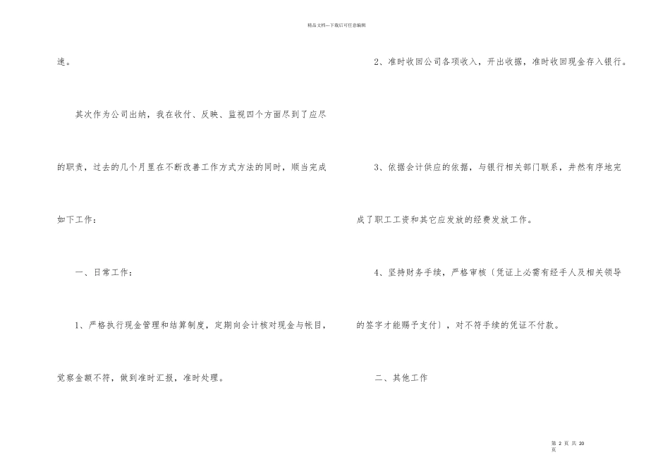 出纳个人工作总结汇编六篇_第2页