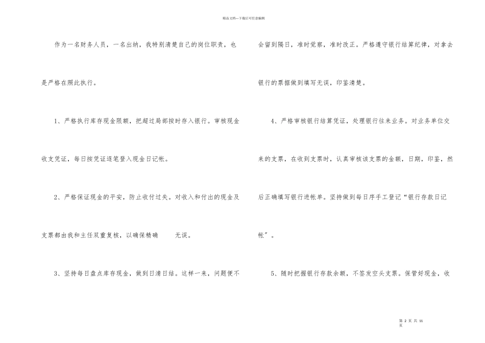 出纳个人年底工作总结_第2页