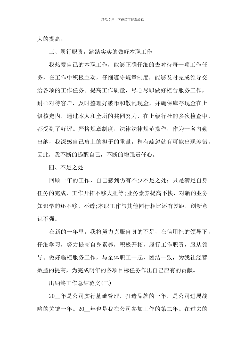 出纳2024年终工作总结_第2页