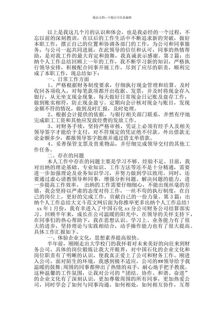 出纳个人工作总结_第2页