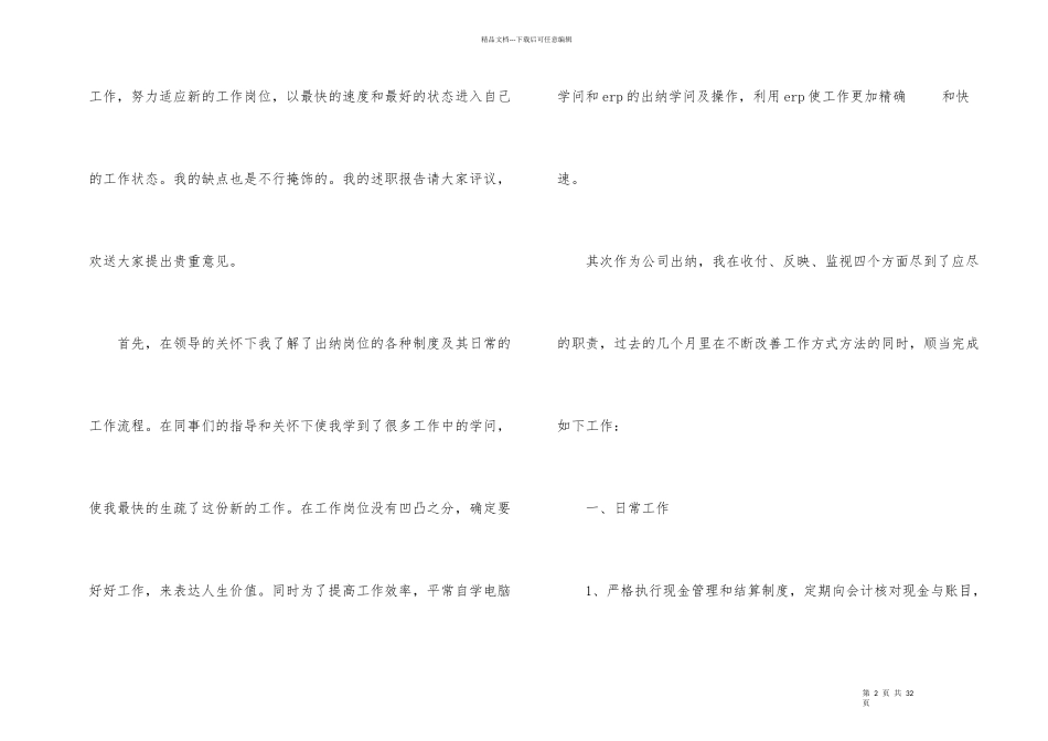 出纳个人工作总结集合八篇_第2页