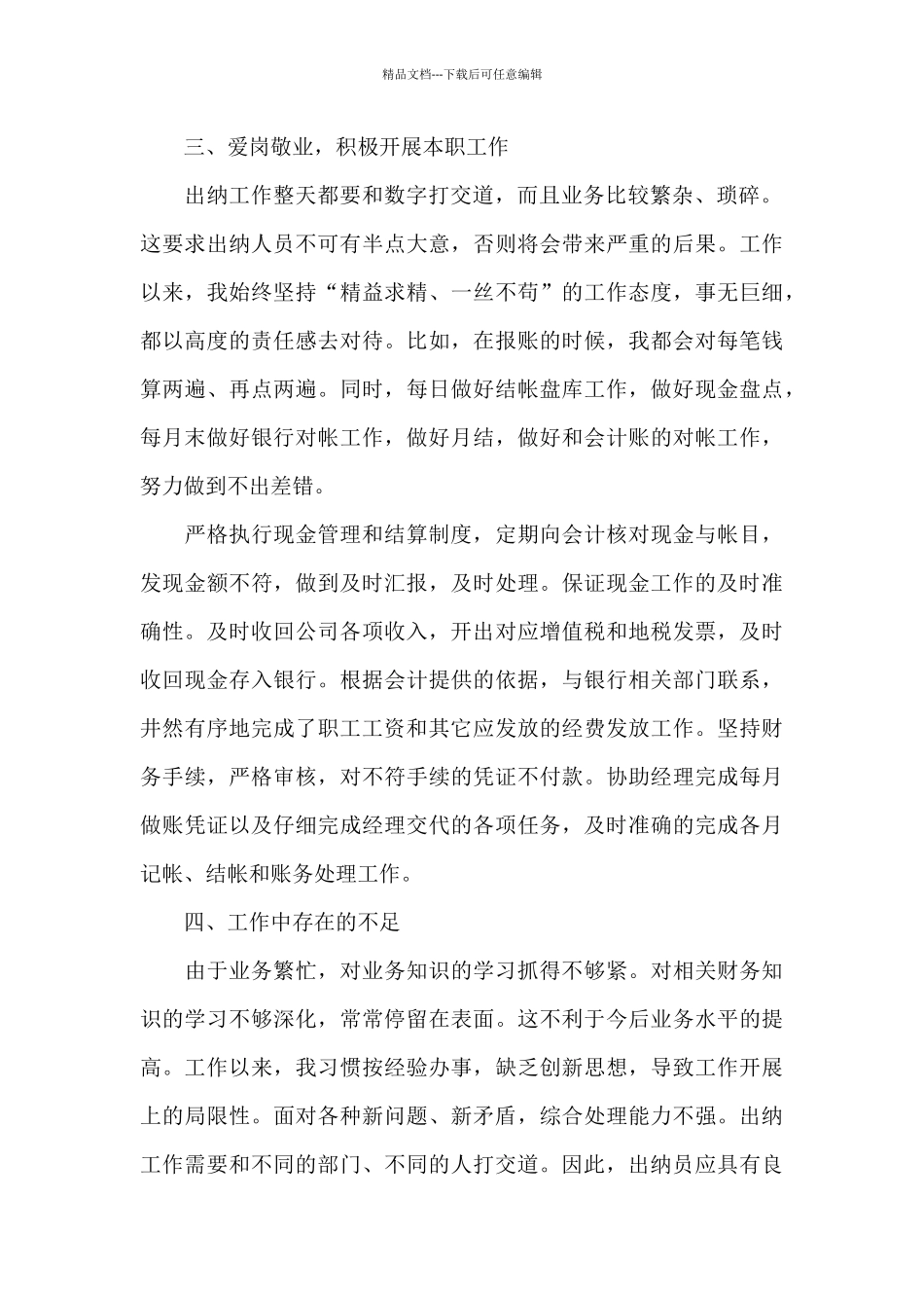 出纳员个人年终工作总结2024_第2页