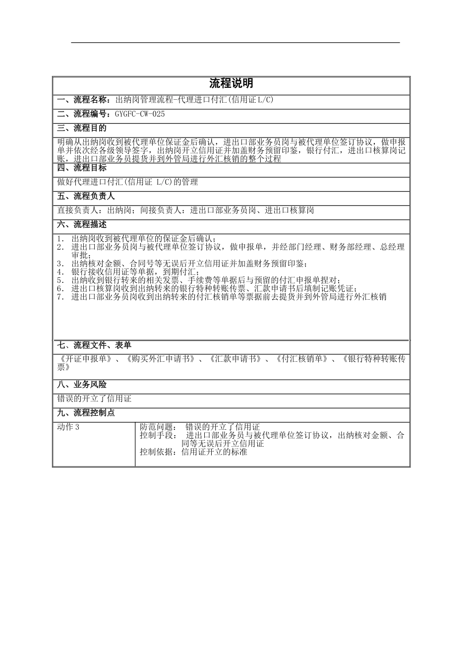 出纳岗管理流程——代理进口付汇_第2页