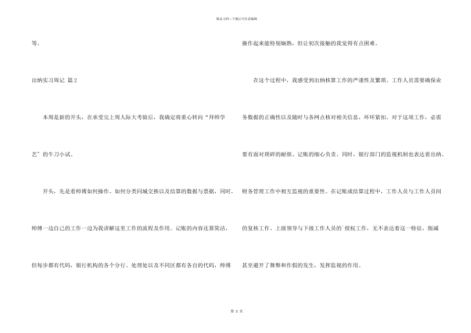 出纳实习周记三篇_第2页