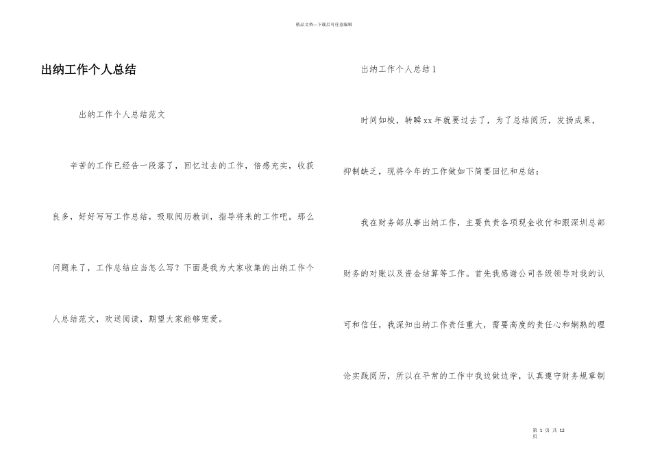 出纳工作个人总结_第1页