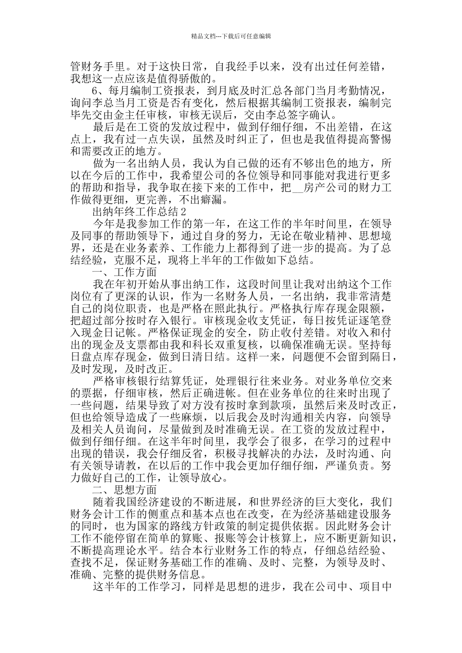 出纳年终工作总结2024五篇_第2页