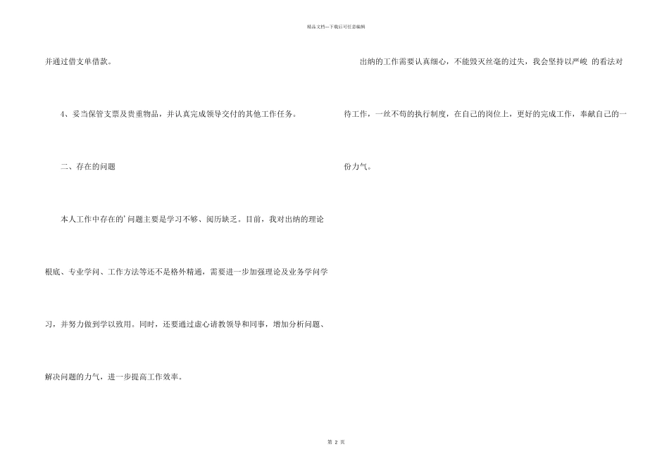 出纳月度工作总结_第2页