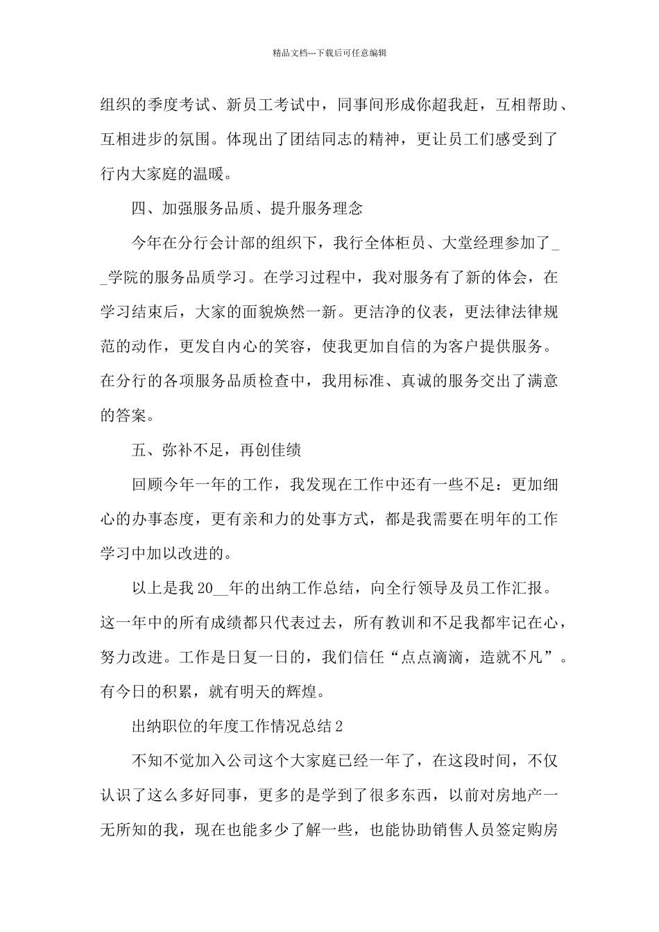 出纳职位的年度工作情况总结范文_第2页