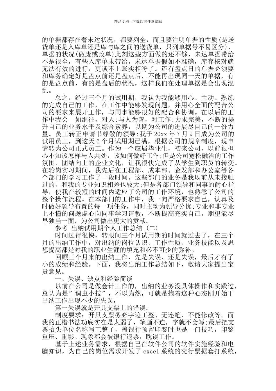 出纳试用期个人总结范文5篇_第2页