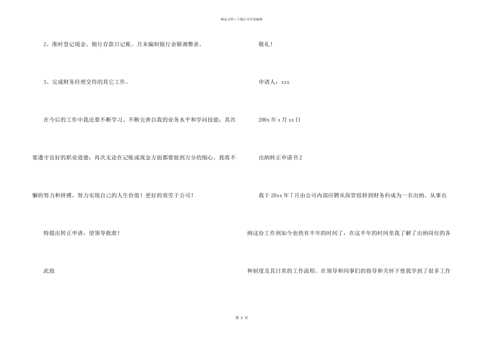 出纳转正申请书_第2页