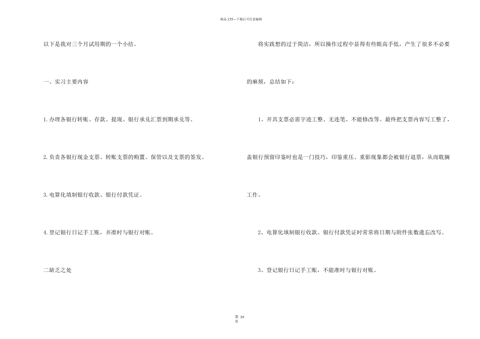 出纳试用期自我鉴定_第2页