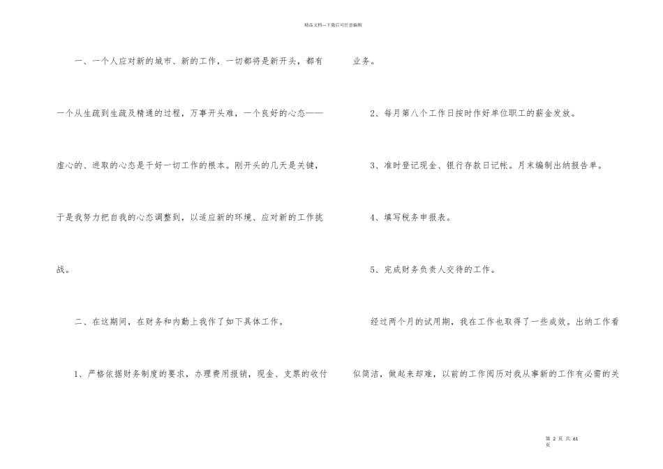 出纳试用期工作总结【热】_第2页