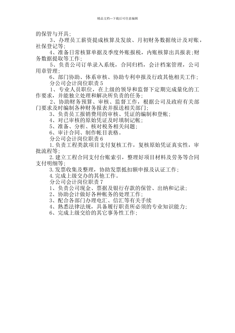 分公司会计岗位职责_第2页