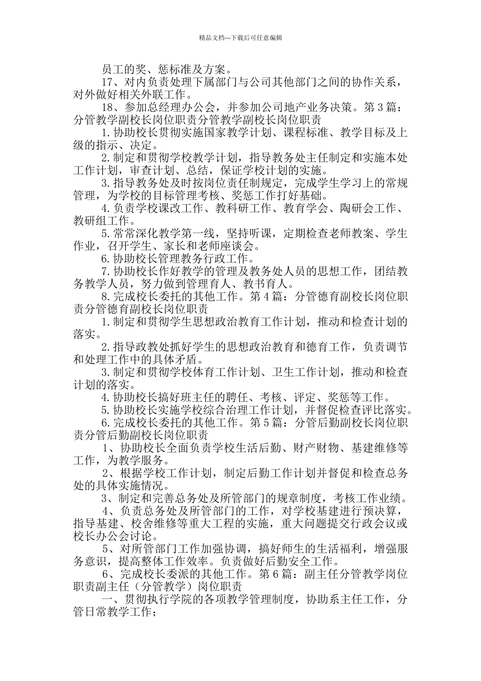 分管副总岗位职责_第2页