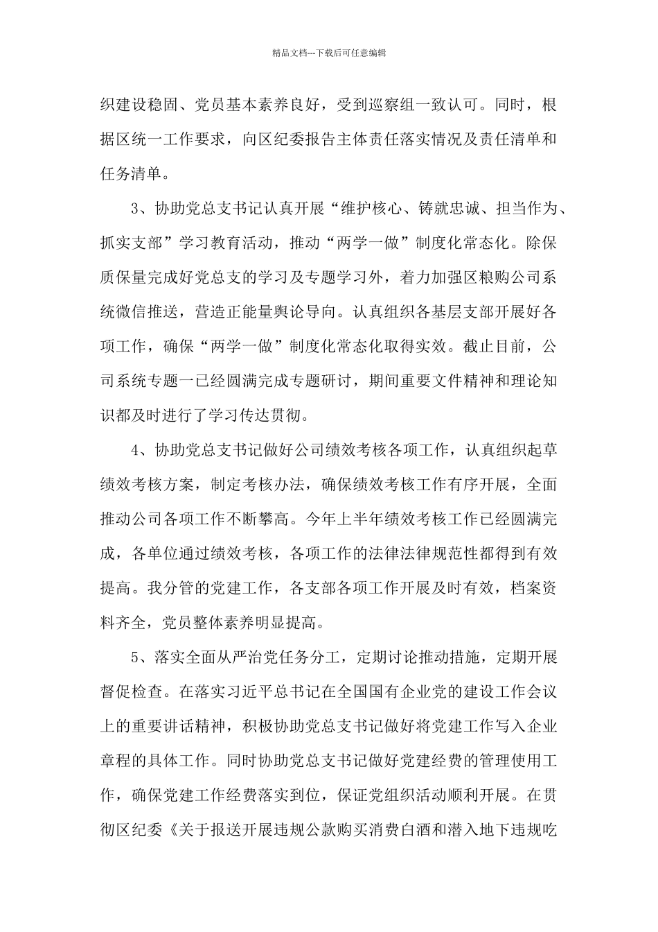 分管领导落实全面从严治党主体责任情况报告_第2页