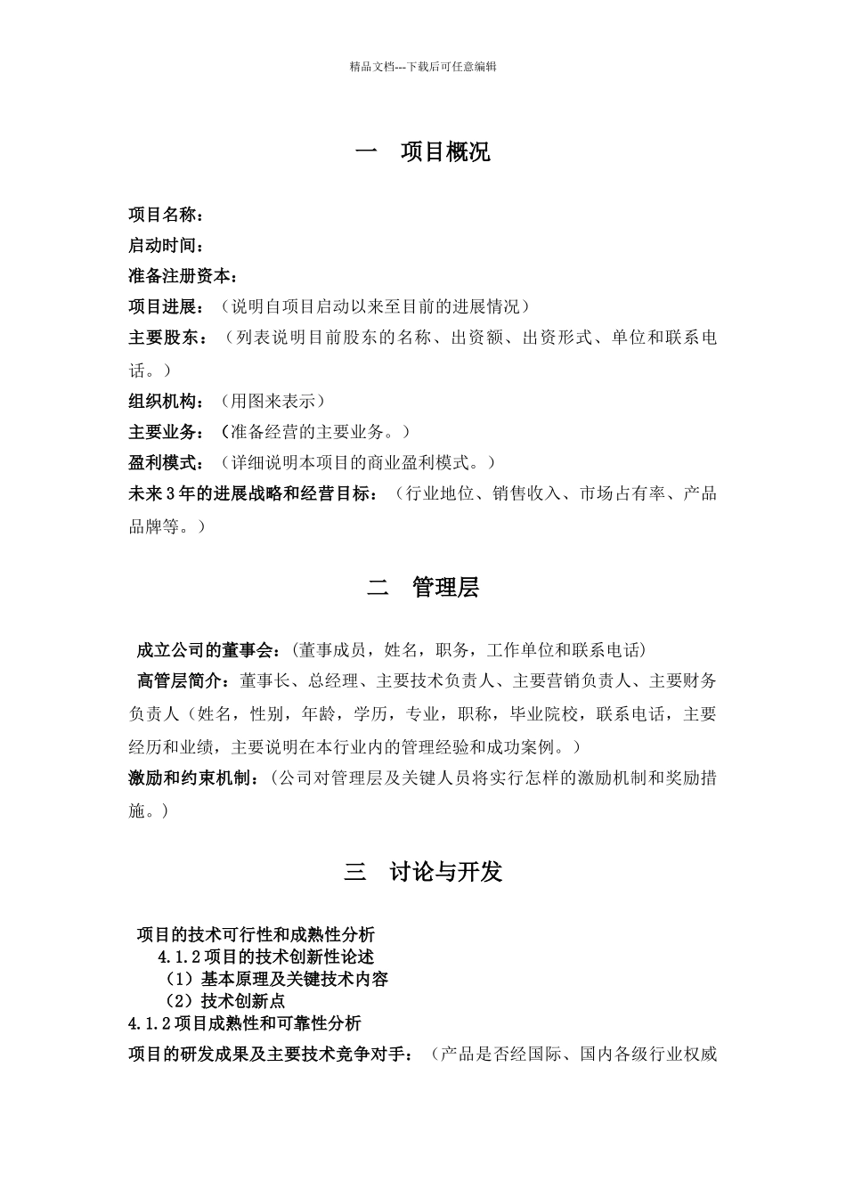 创业项目计划书_第3页