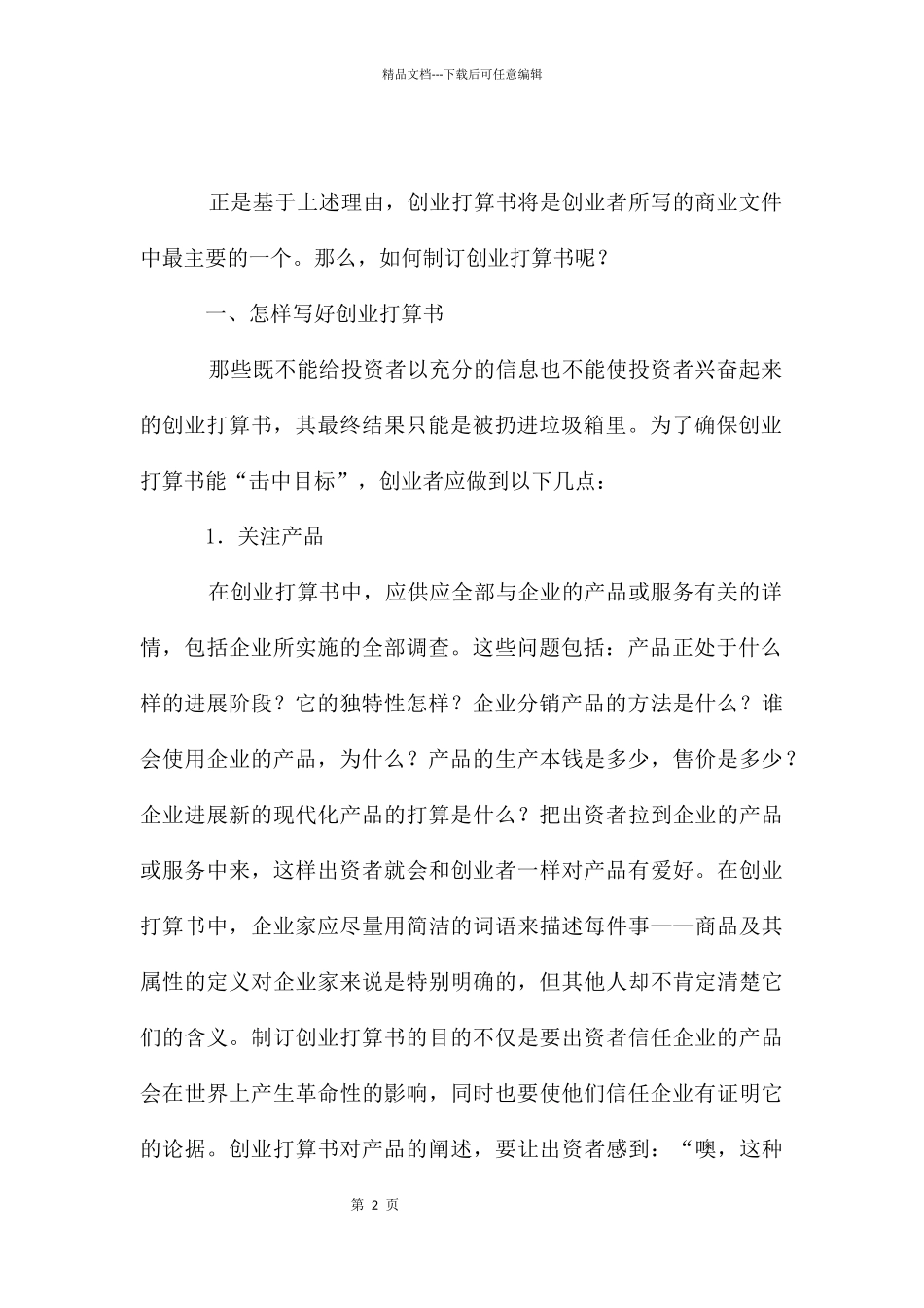 创业项目策划书_第2页