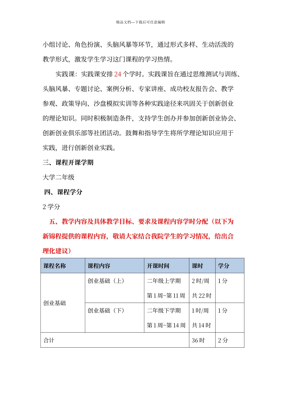 创新创业教学大纲_第3页