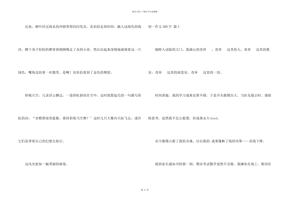 初一300字集锦五篇_第3页