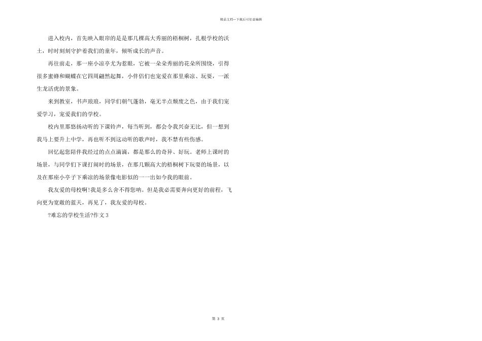 初一《难忘的小学生活》合集_第3页