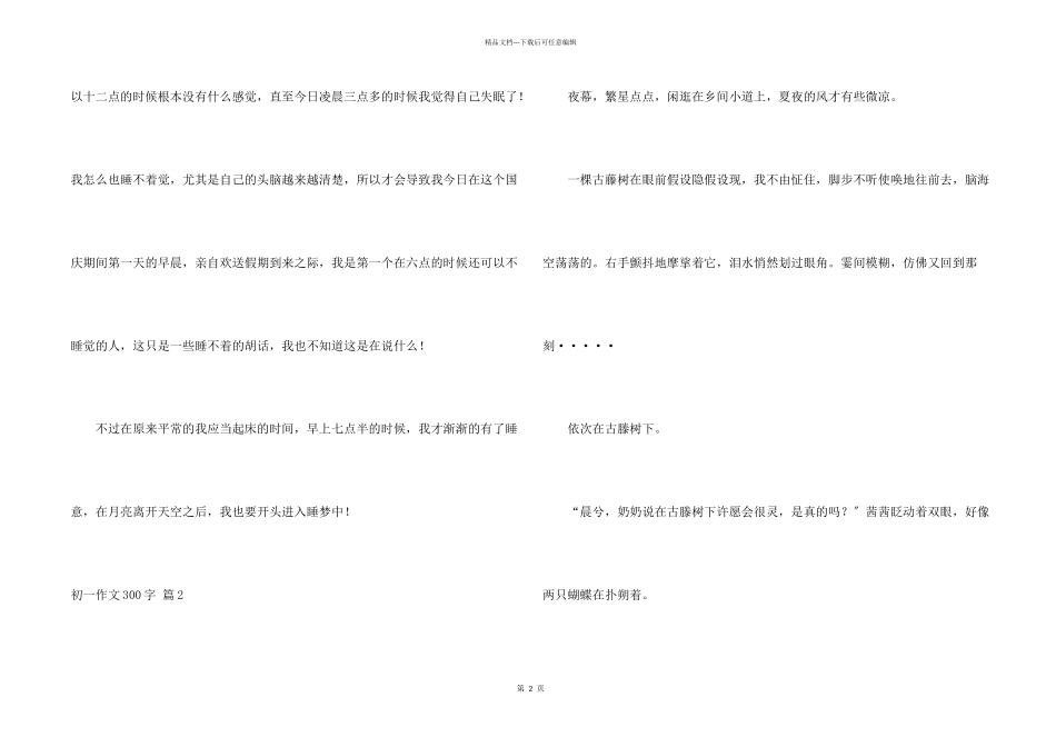 初一300字集合八篇_第2页
