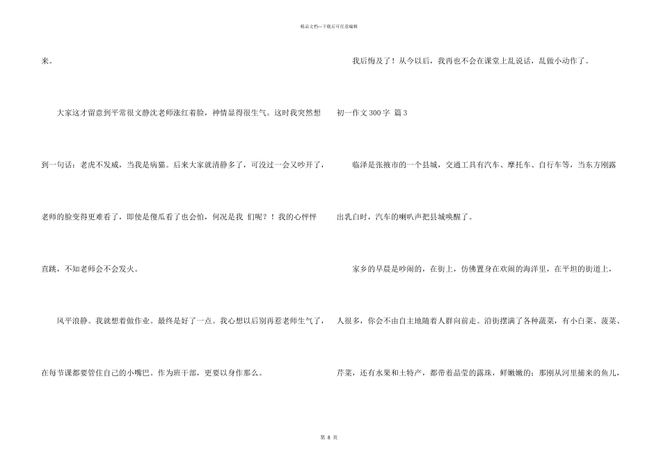 初一300字锦集10篇_第3页