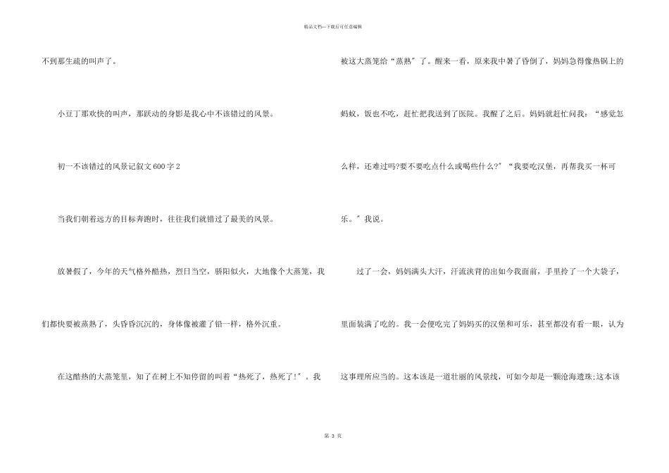 初一不该错过的风景记叙文600字_第3页