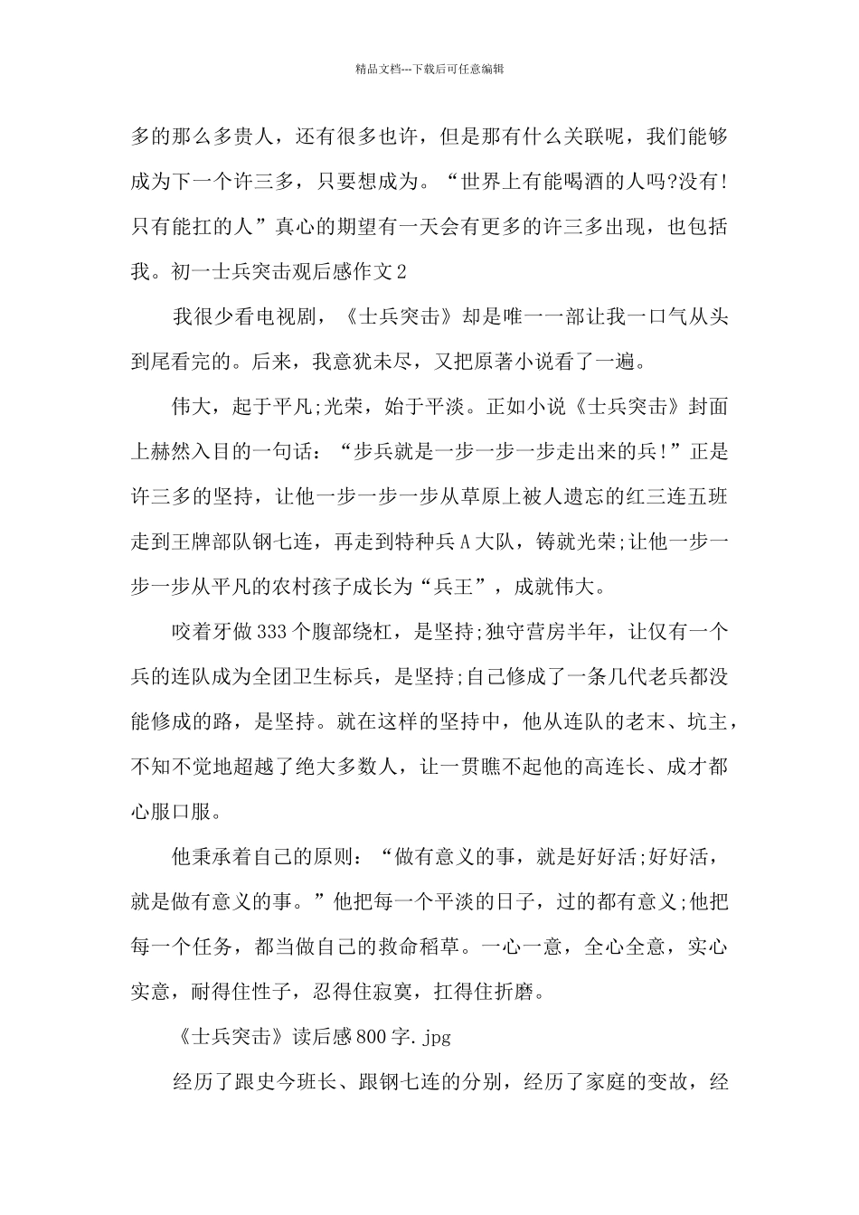 初一士兵突击观后感作文多篇_第3页