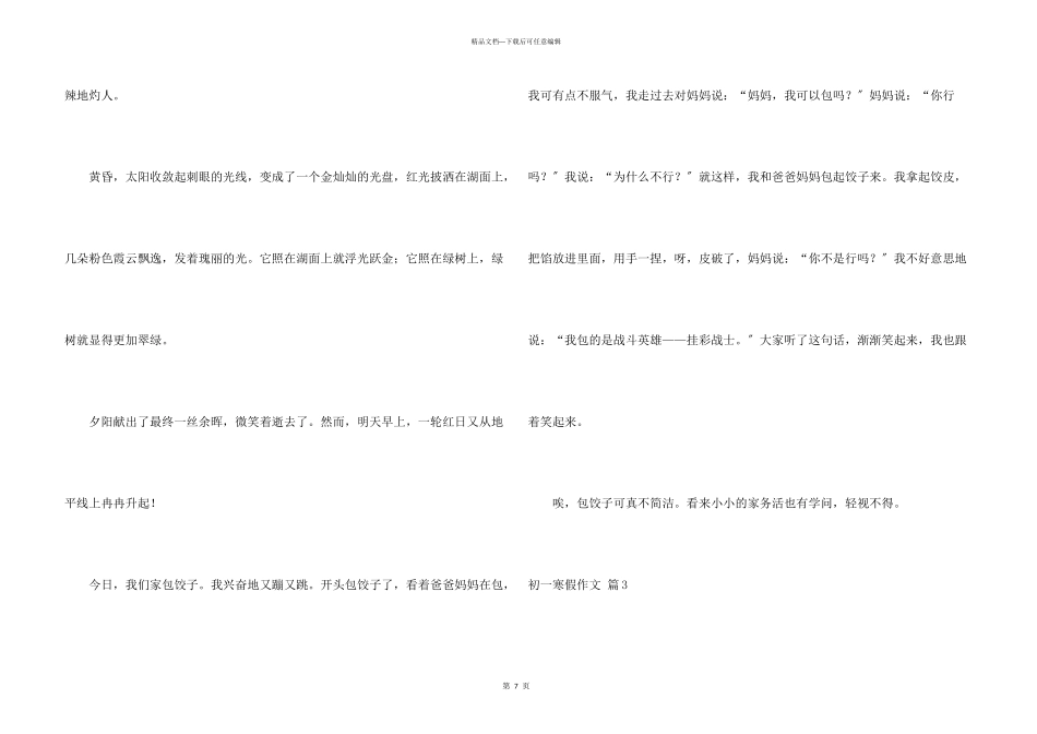 初一寒假集锦6篇_第3页