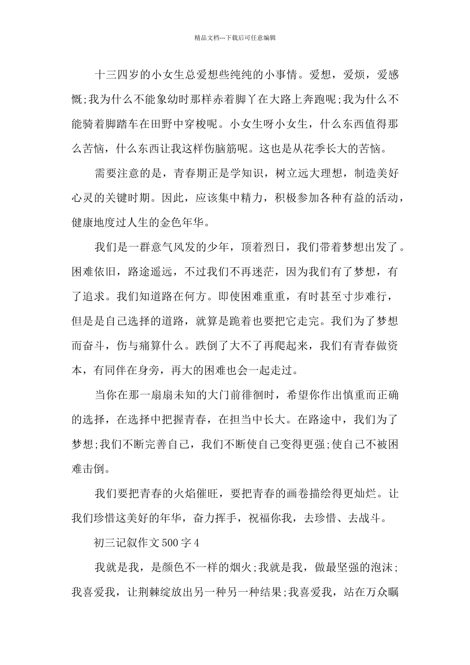 初三记叙作文500字6篇_第3页