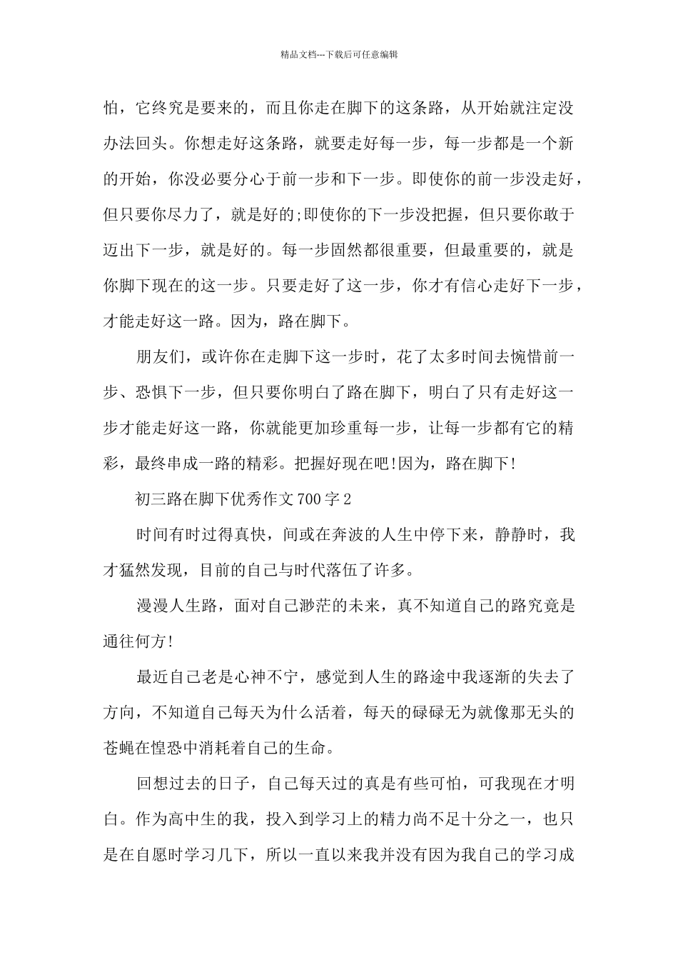初三路在脚下优秀作文大全700字7篇_第2页