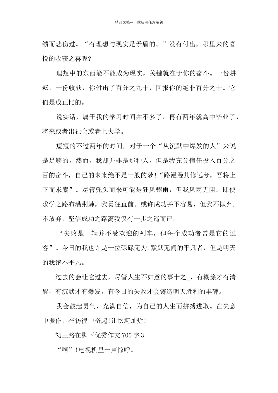 初三路在脚下优秀作文大全700字7篇_第3页
