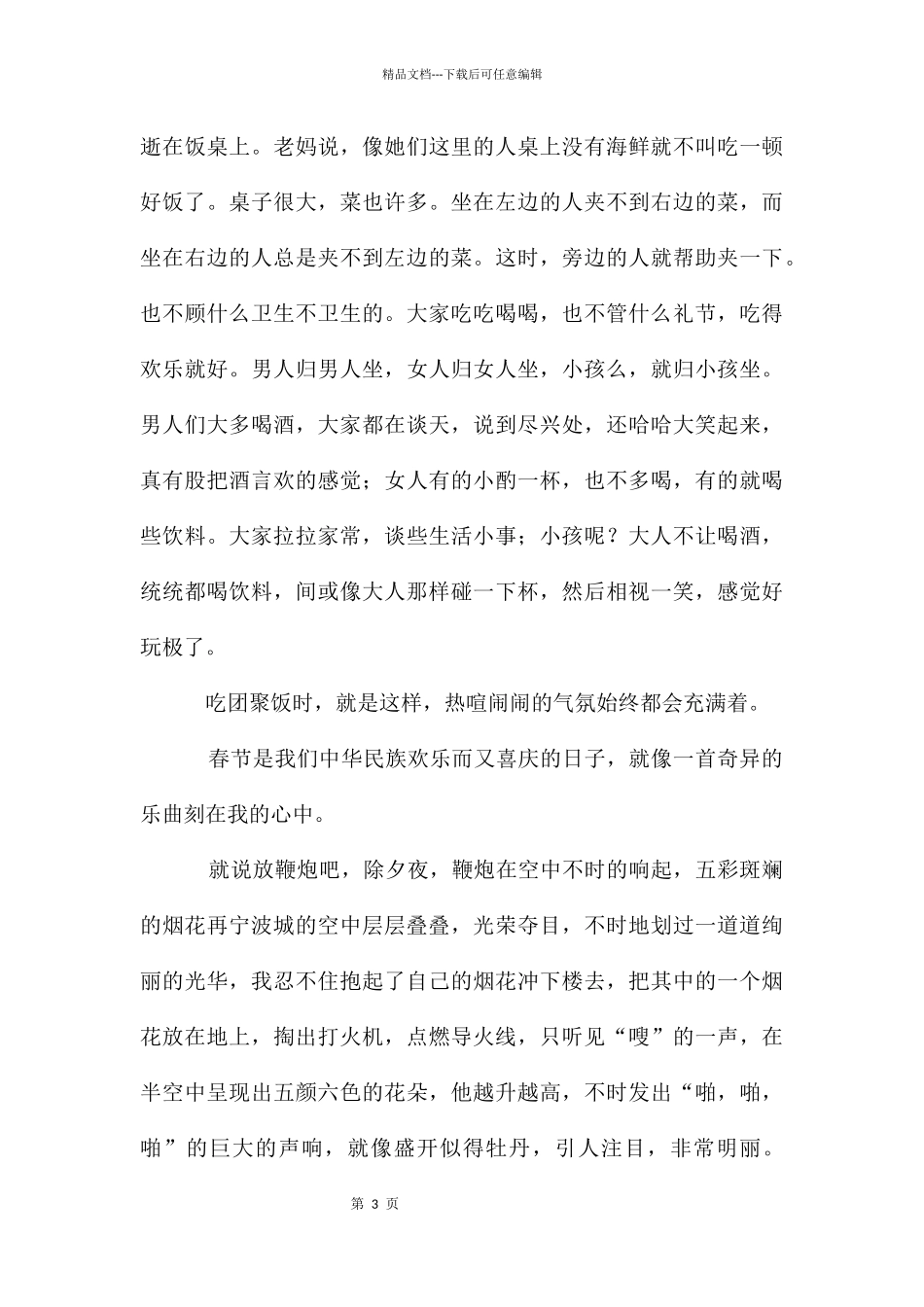 初中写春节的作文4篇_第3页