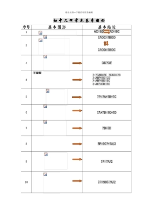 初中几何基本图形归纳