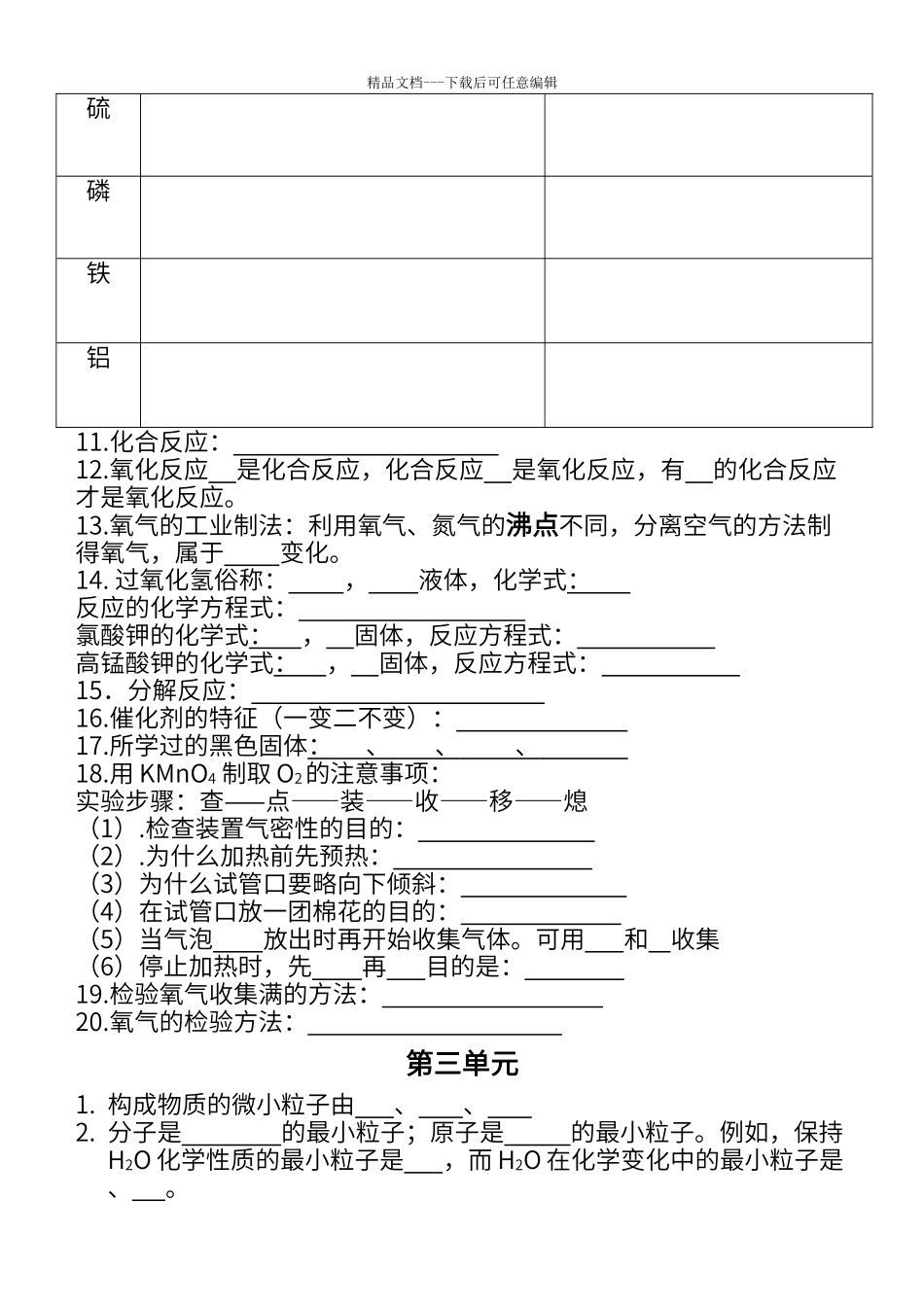 初中化学主要内容_第2页