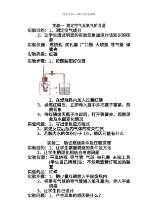 初中化学最重要的9个实验