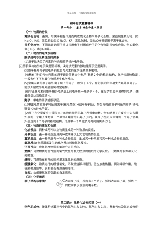 初中化学竞赛知识点