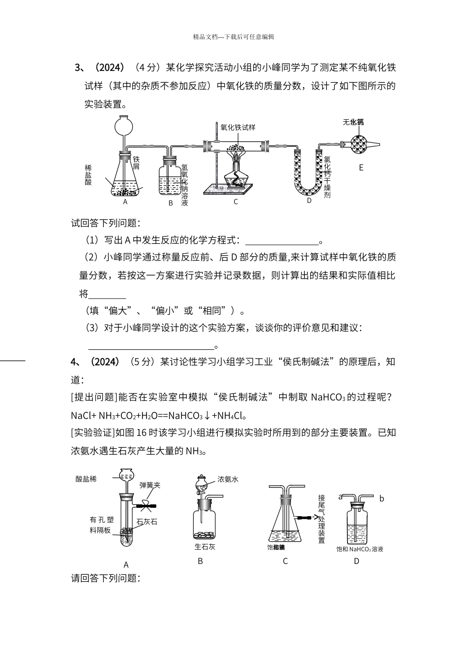 初中化学综合实验探究题_第2页