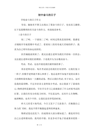 初中奋斗的日子