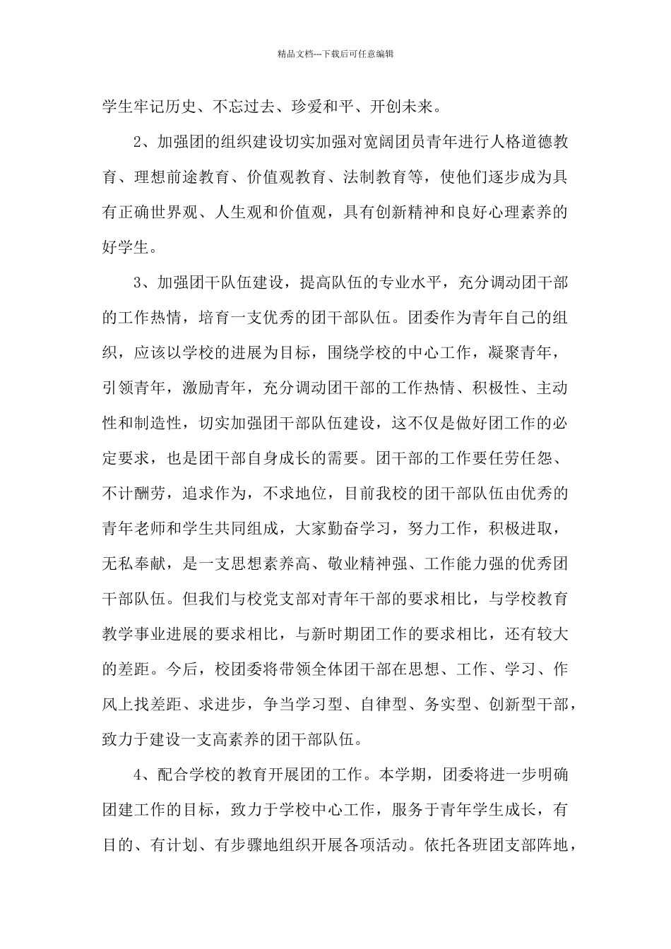 初中团支部工作计划优秀范文_第2页