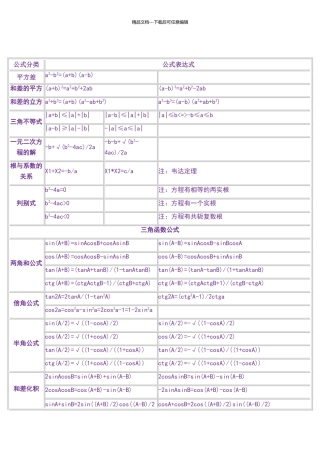 初中数学公式
