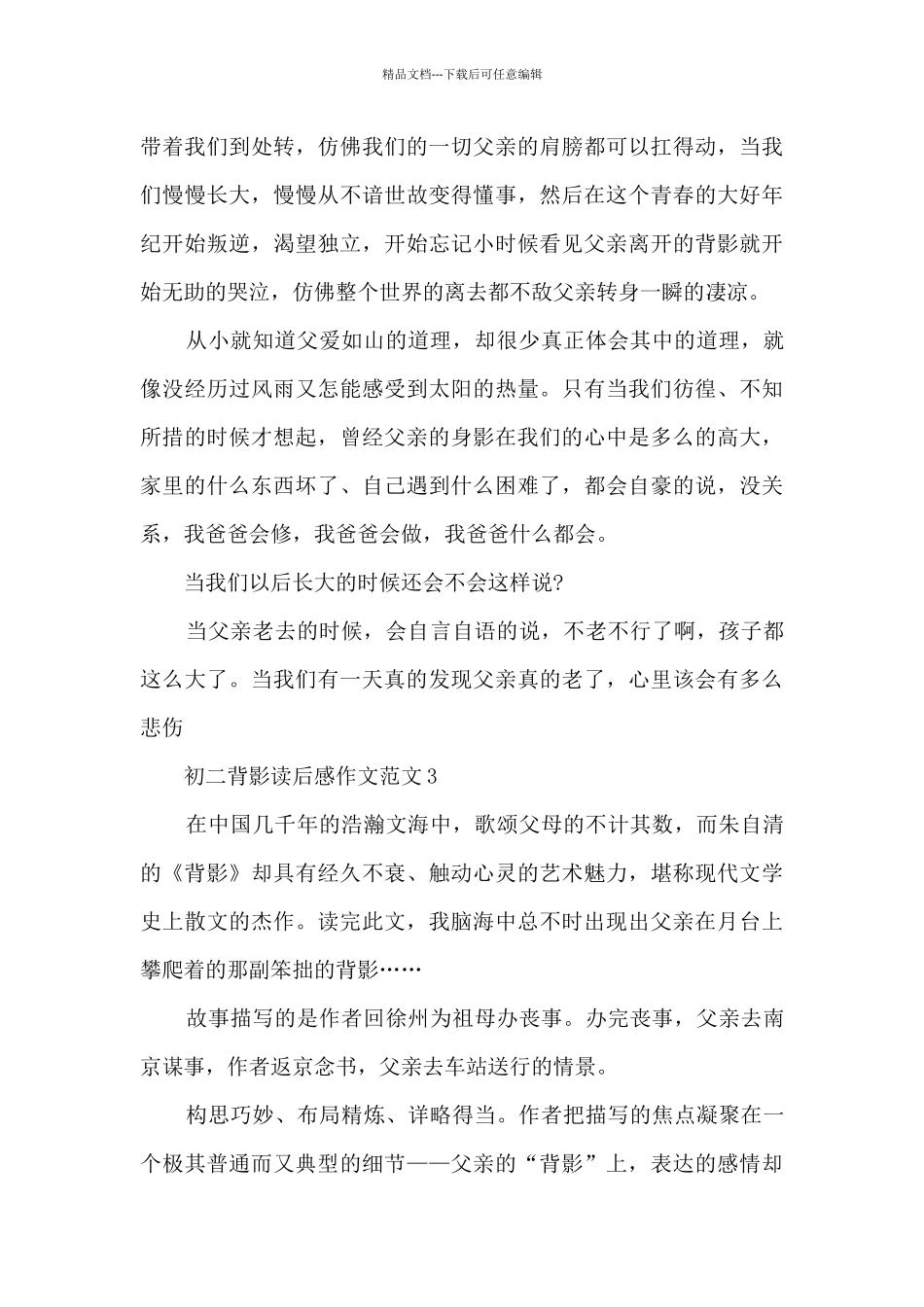 初二背影读后感作文范文5篇_第3页