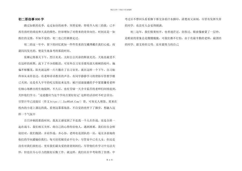 初二那些事800字_第1页