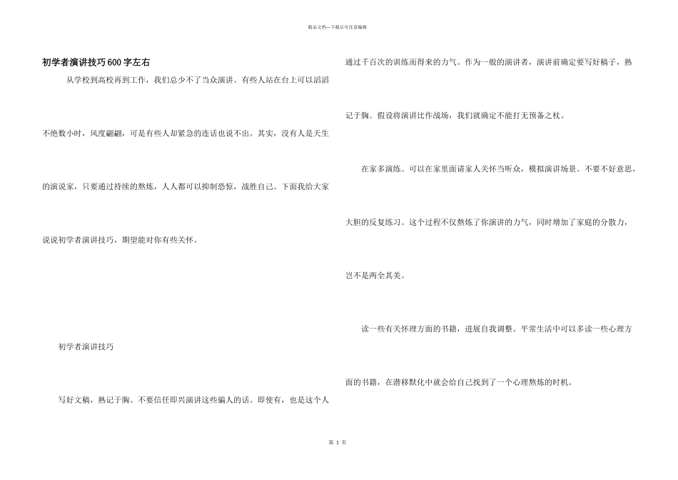 初学者演讲技巧600字左右_第1页