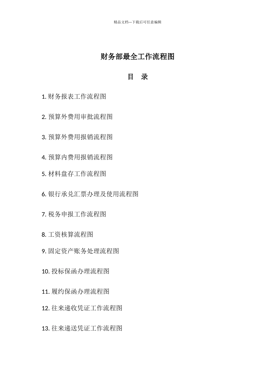 制度6.财务部最全工作流程图_第1页