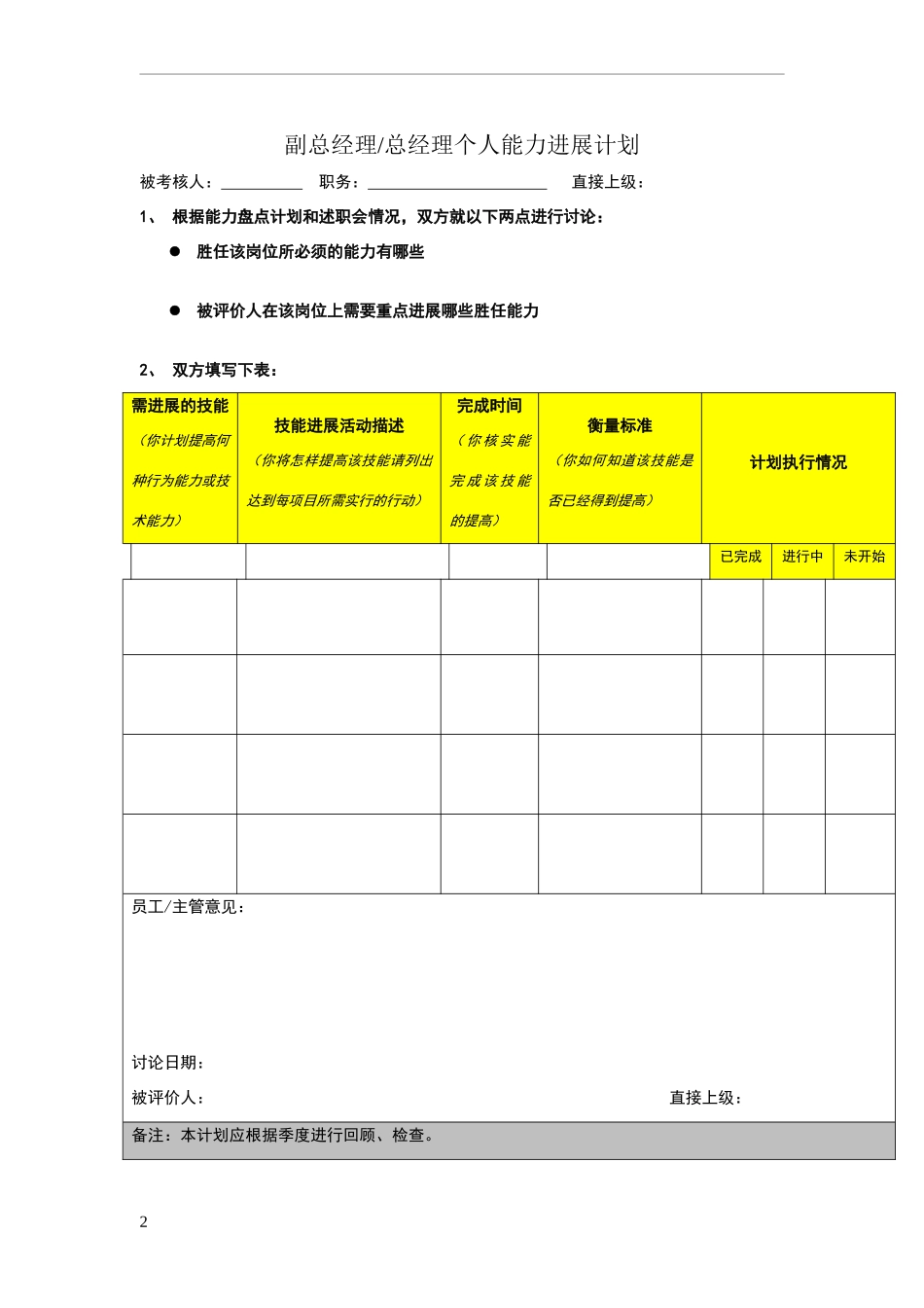 副总经理、总经理个人能力发展计划_第2页