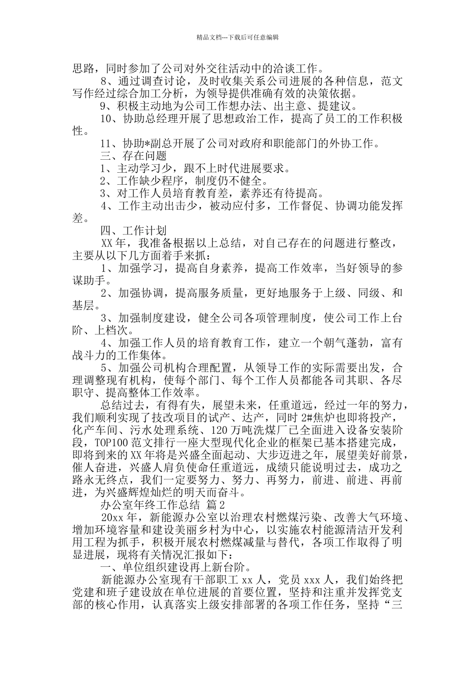 办公室年终工作总结模板集合_第2页