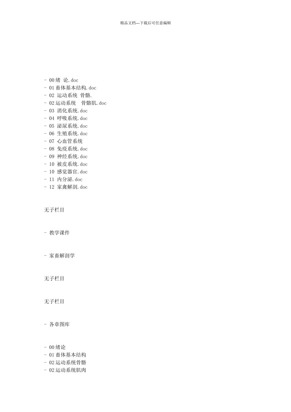 动物解剖试题_第1页